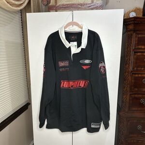 Air Jordan Essentials Long Sleeve Rugby Shirt Black HF9323-010 Men's Size XL NEW